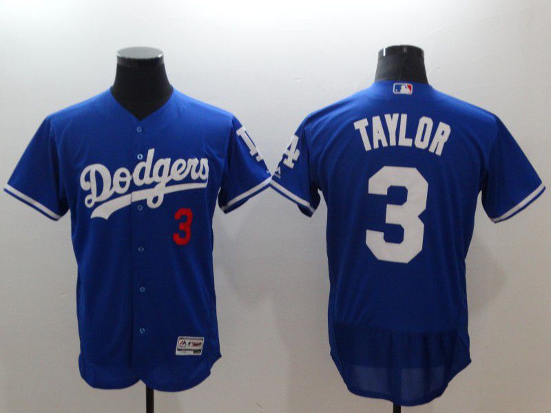 Men Los Angeles Dodgers #3 Taylor Blue Elite MLB Jerseys